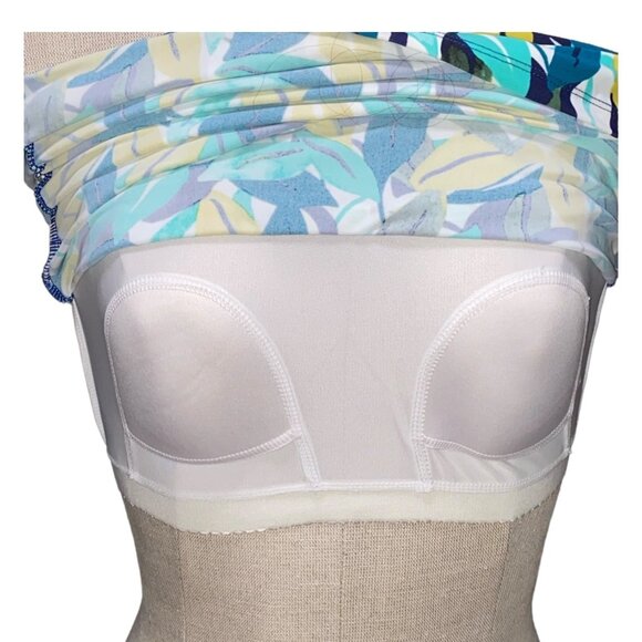 New Directions Size S Womens Tankini Swimwear Top With Multicolor Leaf Print & S - Picture 5 of 11